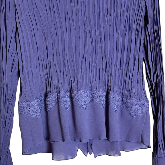 Oscar De La Renta Blouse Bell Sleeve Romantic Grunge Size 12 - Picture 7 of 9